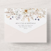 Boho Herfst Botanical All in One Wedding Invite Uitnodiging (Achterkant)