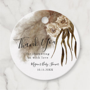 Boho Herfst Botanicals Baby shower Bedankjes Labels