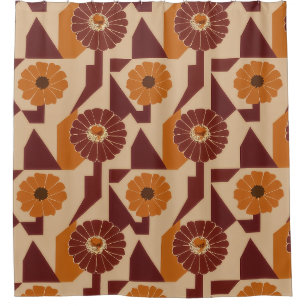 Boho Herfst Botanisch Bloemmotief Douchegordijn