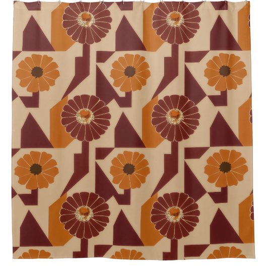 Boho Herfst Botanisch Bloemmotief Douchegordijn (Voorkant)