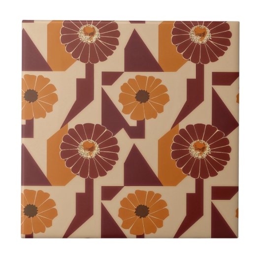 Boho Herfst Botanisch Bloemmotief Tegeltje (Voorkant)