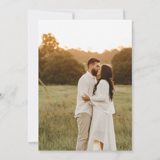 Boho Herfst Botanische bruiloft Fotouitnodiging Kaart (Achterkant)