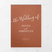 Boho herfst botanische foto QR RSVP details bruilo Drieluik Uitnodiging (Cover)