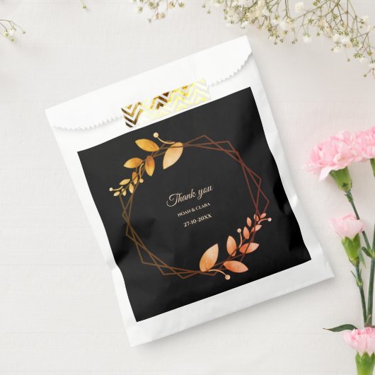 Boho herfst botanische gouden lijst bruiloft bedankzakje (Gezegeld)