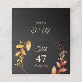 Boho herfst botanische gouden lijst trouwdag plaatskaartje (Buitenkant ongevouwen)