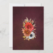 Boho Herfst Bourgogne Bloemen Script 100e Verjaard Kaart (Achterkant)