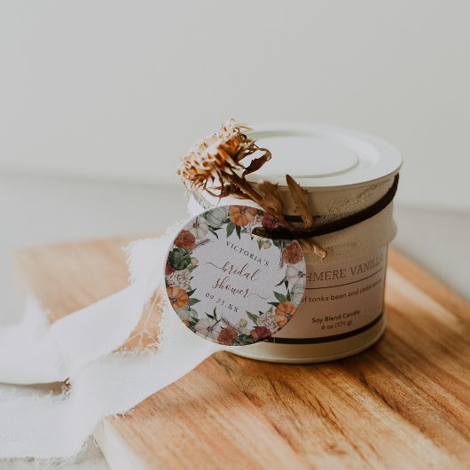 Boho herfst bruidsborrel bedankjes labels