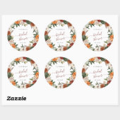 Boho Herfst Bruidsdiner Bedankt Ronde Sticker (Vel)