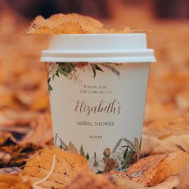 Boho-herfst bruidsdouche papieren bekers
