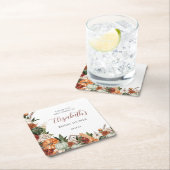 Boho herfst bruidsfeest kartonnen onderzetters (Insitu)