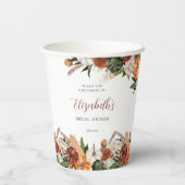 Boho herfst bruidsfeest papieren bekers (Achterkant)