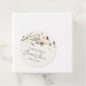 Boho-herfst bruidsmeisjesfeest met wilde bloemen bedankjes labels (In situ)
