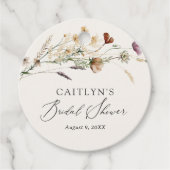 Boho-herfst bruidsmeisjesfeest met wilde bloemen bedankjes labels (Voorkant)