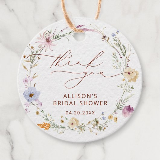 Boho-herfst bruiloft dank je wel bedankjes labels (Voorkant)