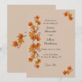 Boho herfst bruiloft kaart (Voorkant / Achterkant)
