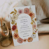 Boho herfst bruiloft kaart