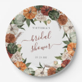 Boho-herfst bruiloftsborrel papieren bordje (Voorkant)
