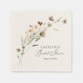 Boho-herfst bruiloftsfeest met wilde bloemen servet (Voorkant)