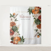 Boho-herfst bruiloftsshower fotohokje achtergrond wandkleed (Voorkant)