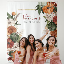 Boho-herfst bruiloftsshower fotohokje achtergrond wandkleed
