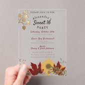 Boho Herfst Chic Sweet 16 Acryl Uitnodigingen (Insitu (Draagbaar))