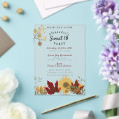 Boho Herfst Chic Sweet 16 Acryl Uitnodigingen (Insitu (Huwelijk))