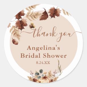 Boho-herfst Dank je wel Bruidsfeest Favor  Ronde Sticker