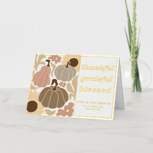 Boho Herfst Dankbaar Erkentelijk Gezegend Thanksgi Folie Wenskaart