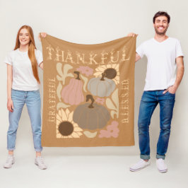 Boho Herfst dankbare gezegende Thanksgiving Fleece Deken