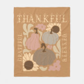 Boho Herfst dankbare gezegende Thanksgiving Fleece Deken (Voorkant)