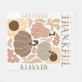 Boho Herfst dankbare gezegende Thanksgiving Fleece Deken (Voorkant (Horizontaal))
