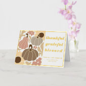 Boho Herfst dankbare gezegende Thanksgiving Folie Wenskaart (Orchidee)