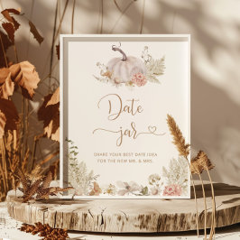 Boho herfst date nacht ideeën. Boho pompoen Date j Poster