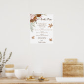 Boho Herfst Dranken Menu Trouwbord Poster (Keuken)