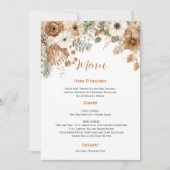 Boho-herfst droge bloemen bruiloft | Menu Kaart (Voorkant)