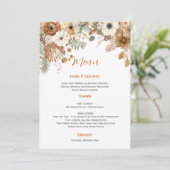 Boho-herfst droge bloemen bruiloft | Menu Kaart (Staand voorkant)