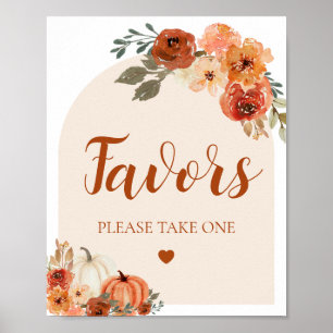 Boho Herfst Een beetje pompoen Baby shower gunsten Poster