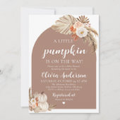 Boho Herfst Een Kleine Pompoen Baby shower Uitnodi Kaart (Voorkant)