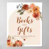 Boho Herfst Een Kleine Pompoen Herfst Boeken en Ge Poster (Voorkant)