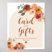 Boho Herfst Een Kleine Pompoen Herfst Kaarten en g Poster (Voorkant)