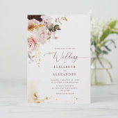 Boho herfst elegant bruiloft kaart (Staand voorkant)