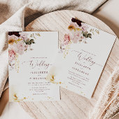 Boho herfst elegant bruiloft kaart