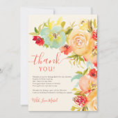 Boho Herfst elegante bloemen waterverf vrijgezelle Bedankkaart (Voorkant)