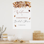 Boho herfst en herfst floraal Vrijgezellenfeest bo Poster (Keuken)