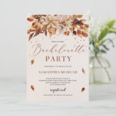 Boho herfst en herfstbloemen vrijgezellenfeest kaart (Staand voorkant)