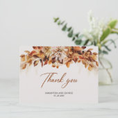 Boho herfst en waterverf bloemen bladeren van de h bedankkaart (Staand voorkant)