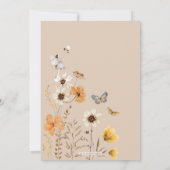 Boho Herfst Fairy Wildflower Baby shower Kaart (Achterkant)