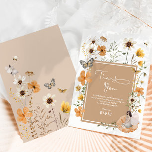 Boho Herfst Fairy Wildflower Tuin Meisje Verjaarda Bedankkaart