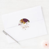 Boho herfst floraal geslachtsneutraal baby shower ronde sticker (Envelop)