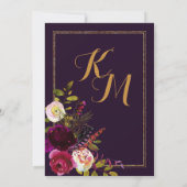 Boho Herfst Floral Arrow Bouquet Wedding Kaart (Achterkant)